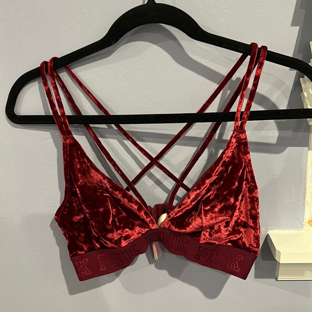 PINK Velvet Unlined Bralette